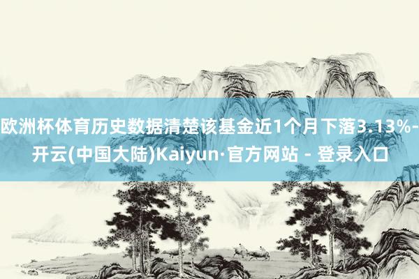 欧洲杯体育历史数据清楚该基金近1个月下落3.13%-开云(中国大陆)Kaiyun·官方网站 - 登录入口