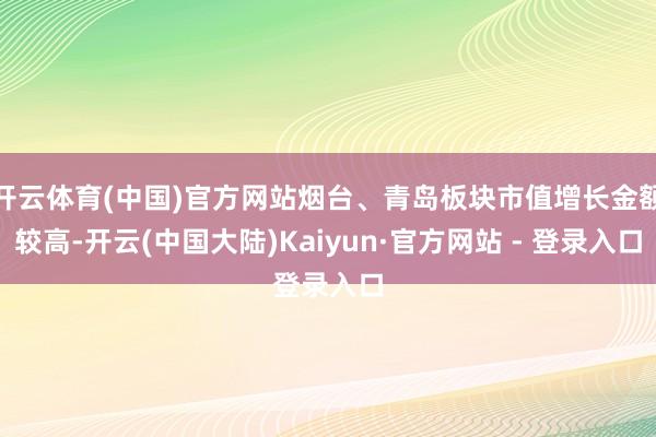 开云体育(中国)官方网站烟台、青岛板块市值增长金额较高-开云(中国大陆)Kaiyun·官方网站 - 登录入口